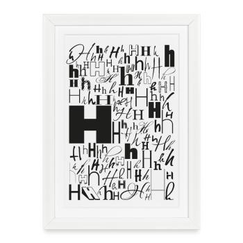 Typo B - Conception de lettres pour les amateurs de polices de caractères - Affiche encadrée (27 × 37 cm) - blanc - Devant