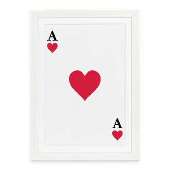 As de coeur - Affiche encadrée (27 × 37 cm) - blanc - Devant