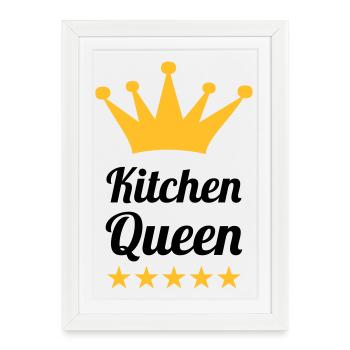 Kitchen Queen - Affiche encadrée (27 × 37 cm) - blanc - Devant