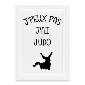 Judo / Judoka / Judokate / Fight / Fighter / Sport - Affiche encadrée (27 × 37 cm) - blanc - Devant