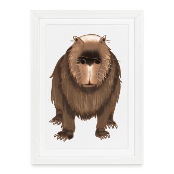 Funny capybara - Framed poster (27 × 37 cm) - white - Front
