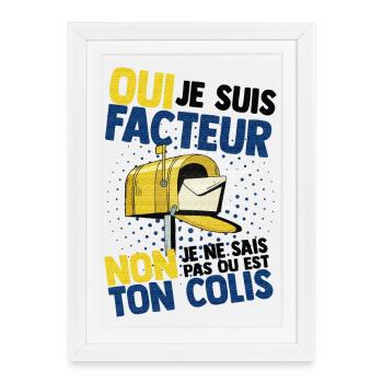 Facteur - Affiche encadrée (27 × 37 cm) - blanc - Devant