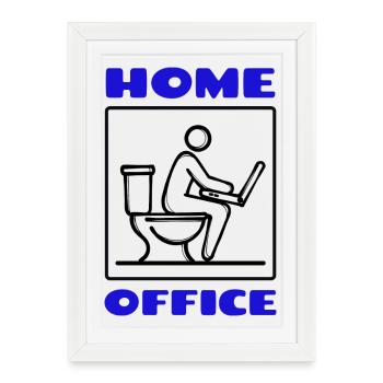 Ordinateur portable Profession Home Office Déclaration Job Office Humour - Affiche encadrée (27 × 37 cm) - blanc - Devant