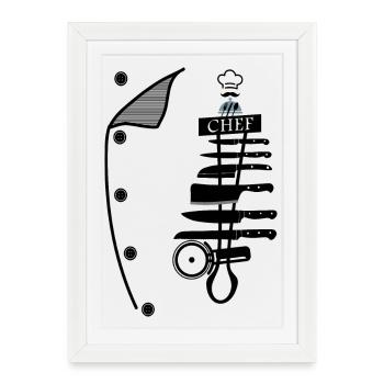 Chef - Affiche encadrée (27 × 37 cm) - blanc - Devant