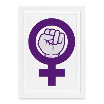 Feminist Symbol Women's Rights Faust - Framed poster (27 × 37 cm) - white - Front