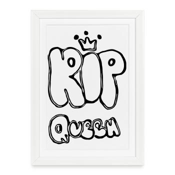 RIP Queen - Gerahmtes Poster (27 × 37 cm) - Weiß - Vorne