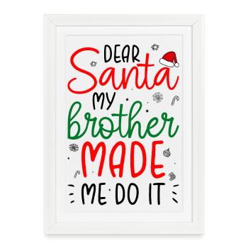 Père Noël Frère Fait - Affiche encadrée (27 × 37 cm) - blanc - Devant