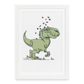 Dinosaure - Affiche encadrée (27 × 37 cm) - blanc - Devant