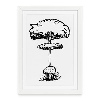 Champignon pollinique nucléaire (noir) - Affiche encadrée (27 × 37 cm) - blanc - Devant