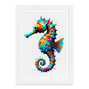 Hippocampe - Affiche encadrée (27 × 37 cm) - blanc - Devant