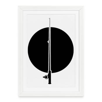 Canne à pêche - Affiche encadrée (27 × 37 cm) - blanc - Devant