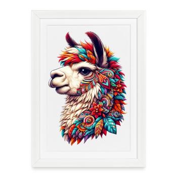 Alpaga - Affiche encadrée (27 × 37 cm) - blanc - Devant