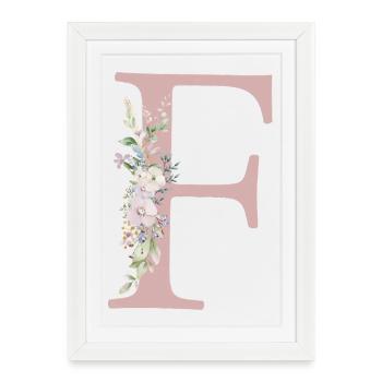 F Monogram, Floral, Customizable - Framed poster (27 × 37 cm) - white - Front