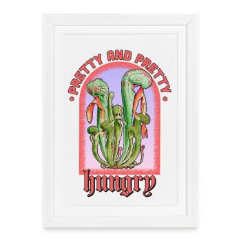 Plante jolie et assez affamée - Affiche encadrée (27 × 37 cm) - blanc - Devant