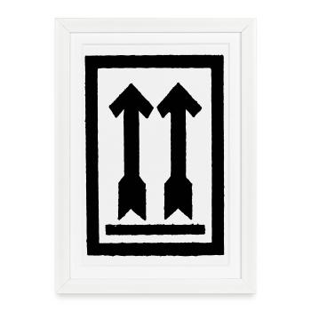 Allongé droit - Affiche encadrée (27 × 37 cm) - blanc - Devant