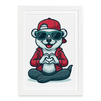 Cool coastal kiss - Framed poster (27 × 37 cm) - white - Front