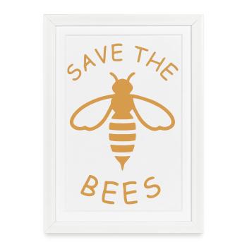 Save the Bees Eco-Design - Framed poster (27 × 37 cm) - white - Front