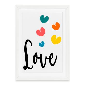 HEART. COUPLE. VALENTINE'S DAY. JUST MARRIED. Bachelorette party. - Framed poster (27 × 37 cm) - white - Front