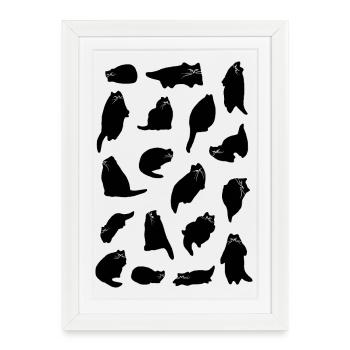BLACK CAT ENERGY - Framed poster (27 × 37 cm) - white - Front