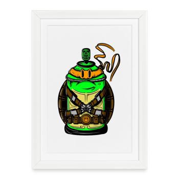 Neon Green Spray Grenade Outfit - Framed poster (27 × 37 cm) - white - Front