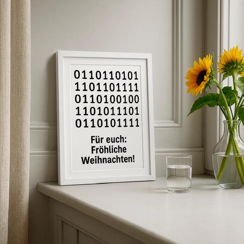 Christmas Code Binary Pattern Framed poster (27 × 37 cm)