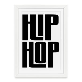 Hip Hop Bold Logo - Affiche encadrée (27 × 37 cm) - blanc - Devant
