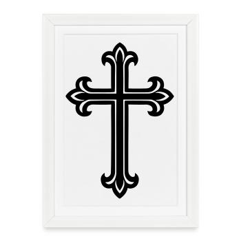 Symbole de croix chrétien - Affiche encadrée (27 × 37 cm) - blanc - Devant