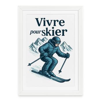 Live to Ski, Ski to Live - Framed poster (27 × 37 cm) - white - Front