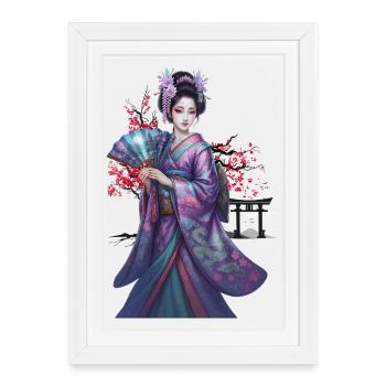 Belle Geisha | Rev final | Édition spéciale - Affiche encadrée (27 × 37 cm) - blanc - Devant