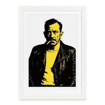 John Steinbeck Noir Rebel Portrait - Framed poster (27 × 37 cm) - white - Front