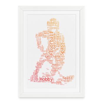 Attention floorball fans, simple statement - Framed poster (27 × 37 cm) - white - Front