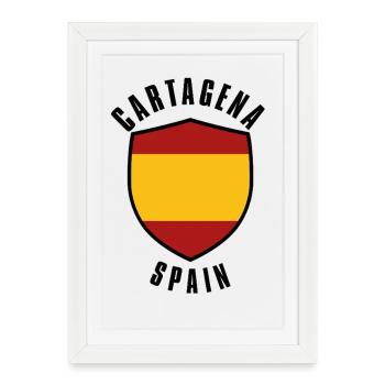 Cartagena Spain Shield - Framed poster (27 × 37 cm) - white - Front