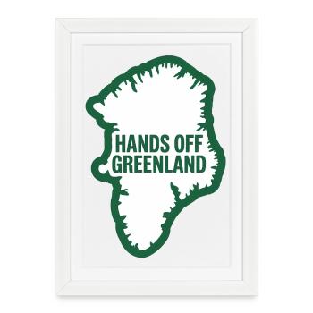 Pas touches au Groenland ! - Groenland / Grønland - Affiche encadrée (27 × 37 cm) - blanc - Devant