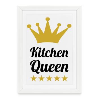 La reine de la cuisine  - Affiche encadrée (27 × 37 cm) - blanc - Devant