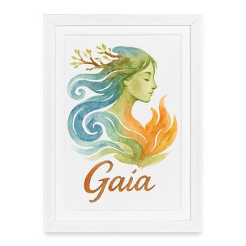 Gaïa - Mère Nature - Arbre de Vie - Affiche encadrée (27 × 37 cm) - blanc - Devant