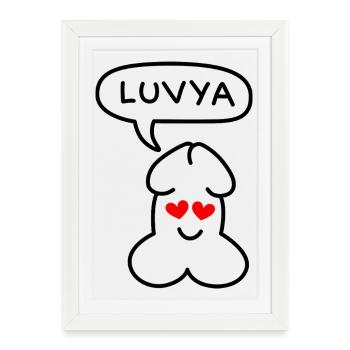 Émoticon drôle Junior luvya - Affiche encadrée (27 × 37 cm) - blanc - Devant