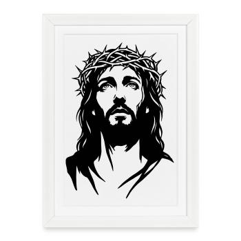 Jesus Christ Silhouette - Framed poster (27 × 37 cm) - white - Front