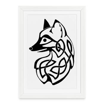 Black Celtic Fox - Framed poster (27 × 37 cm) - white - Front