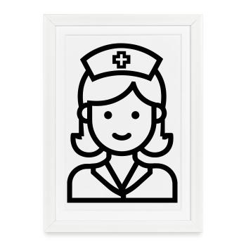 infirmière - Affiche encadrée (27 × 37 cm) - blanc - Devant