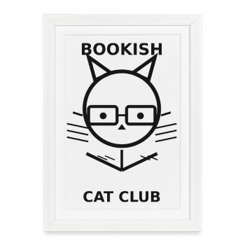 Club du Chat Lecteur - Affiche encadrée (27 × 37 cm) - blanc - Devant