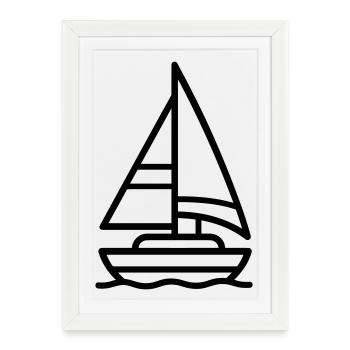 sailing ship - Framed poster (27 × 37 cm) - white - Front