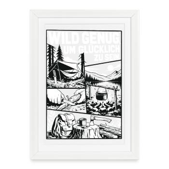 Wild Enough Camping Adventure - Framed poster (27 × 37 cm) - white - Front