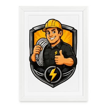 Craftsman Coat of Arms Electrician - Framed poster (27 × 37 cm) - white - Front