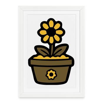 Sunflower Pot Plant Mom Garden Florist - Framed poster (27 × 37 cm) - white - Front