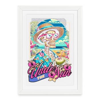 Cadeau d’été de Under The Skull Skull Beach - Affiche encadrée (27 × 37 cm) - blanc - Devant