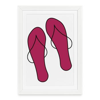 tongs - Affiche encadrée (27 × 37 cm) - blanc - Devant