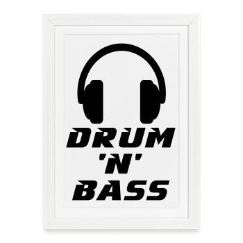 Drum 'n' Bass Music - Framed poster (27 × 37 cm) - white - Front