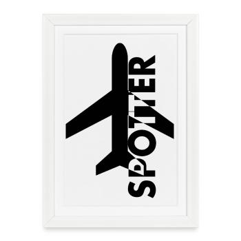 Planespotter - Affiche encadrée (27 × 37 cm) - blanc - Devant