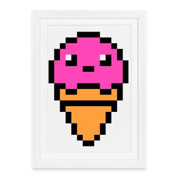 glace - Affiche encadrée (27 × 37 cm) - blanc - Devant