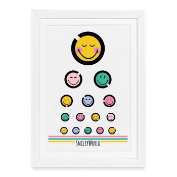 Test oculaire Happy - Affiche encadrée (27 × 37 cm) - blanc - Devant